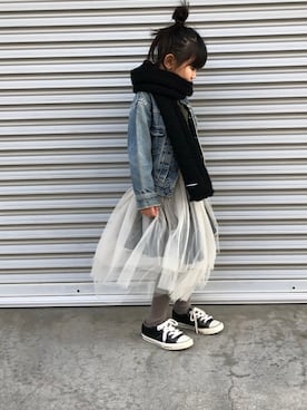「アイテム（スカート）」を使った、saaaaさん（キッズ・120cm）の冬コーディネート