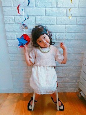 「おめかしコーデ」｜「アイテム（バレエシューズ）」を使った、i-momさん（キッズ・100cm）の秋コーディネート