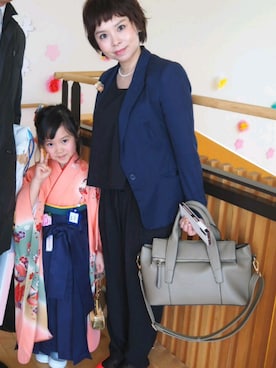 「袴」｜「アイテム（ジャケット/アウター）」を使った、i-momさん（レディース・151cm）の春コーディネート