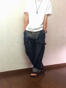 「Jungle Storm（ジャングルストーム）のアイテム（オールインワン・サロペット）」を使った、ゆうきちさん（メンズ・161cm）の夏コーディネート