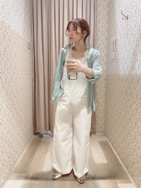 「Green　Parks（グリーンパークス）のアイテム（オールインワン・サロペット）」を使った、きゃりんさん（レディース・153cm）の夏コーディネート