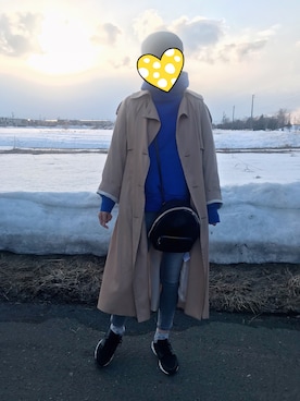 「DRESSTERIOR（ドレステリア）のアイテム（トレンチコート）」を使った、Mokoさん（レディース・166cm）の春コーディネート