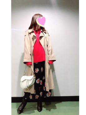 「DRESSTERIOR（ドレステリア）のアイテム（トレンチコート）」を使った、Mokoさん（レディース・166cm）の春コーディネート
