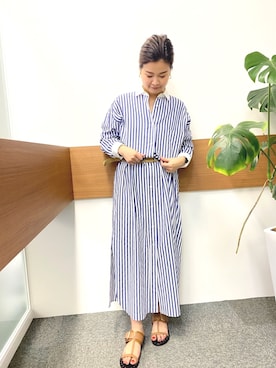 「Rouge vif（ルージュヴィフ）のアイテム（シャツワンピース）」を使った、Mizuki さん（レディース・152cm）の春コーディネート