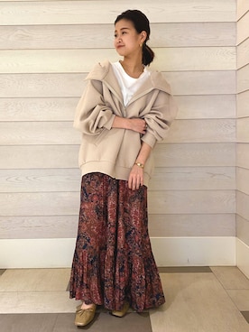 「Rouge vif（ルージュヴィフ）のアイテム（ブルゾン）」を使った、Mizuki さん（レディース・152cm）の春コーディネート