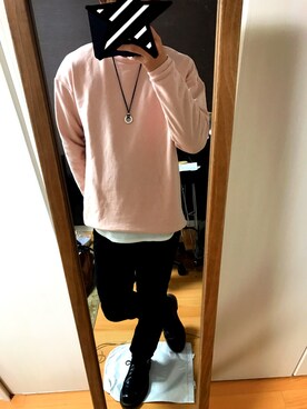 「RAGEBLUE（レイジブルー）の＜トレンドのロング丈＞ワッフルロングカットソー/733404（Tシャツ/カットソー）」を使った、ちゃっかさん（メンズ・177cm）の春コーディネート