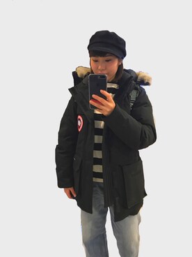「セントジェームス」｜「アイテム（ダウンジャケット/コート）」を使った、rさん（レディース・153cm）の冬コーディネート
