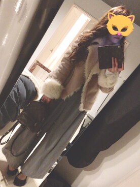 「CECIL McBEE（セシルマクビー）のアイテム（ムートンコート）」を使った、marina ✞さん（レディース・151cm）の冬コーディネート