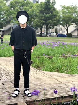 「Lui's（ルイス）のナローベルト（ベルト）」を使った、koooooooki🦅さん（メンズ・175cm）の春コーディネート