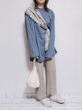 「CONVERSE（コンバース）のconverse（コンバース） ALL STAR OX（オールスターOX）（スニーカー）」を使った、sakiさん（レディース・159cm）の秋コーディネート