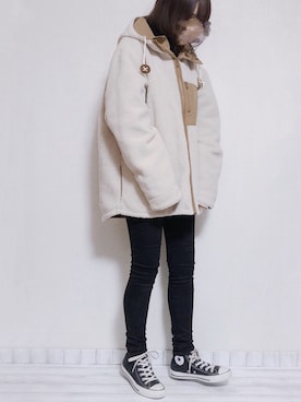 「リバーシブル」｜「アイテム（マウンテンパーカー）」を使った、sakiさん（レディース・159cm）の秋コーディネート