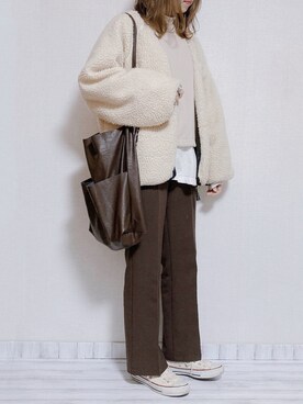 「CONVERSE（コンバース）のconverse（コンバース） ALL STAR OX（オールスターOX）（スニーカー）」を使った、sakiさん（レディース・159cm）の冬コーディネート