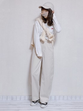 「バックロゴ」｜「アイテム（その他）」を使った、sakiさん（レディース・159cm）の冬コーディネート