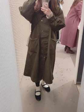 「ハンティングジャケット」｜「アイテム（その他シューズ）」を使った、sakiさん（レディース・159cm）の冬コーディネート