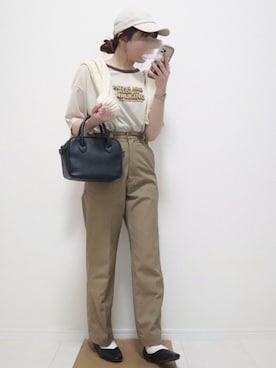 「THE SHINZONE（ザ　シンゾーン）のハイウエストチノパンツ（チノパンツ）」を使った、sakiさん（レディース・159cm）の春コーディネート