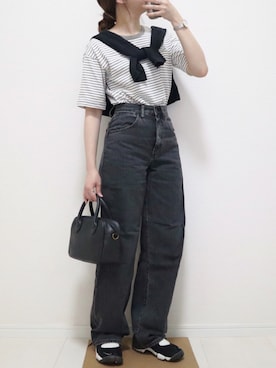 「アイテム（その他、グレー系）」を使った、sakiさん（レディース・159cm）の春コーディネート