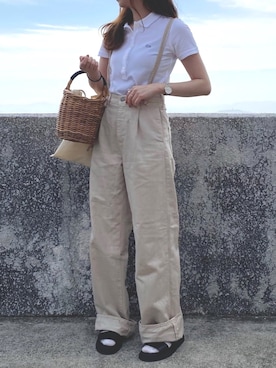 「ラコステ」｜「アイテム（その他）」を使った、sakiさん（レディース・159cm）の夏コーディネート