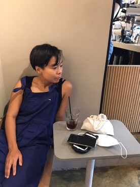 「アイテム（つなぎ/オールインワン、その他）」を使った、uulovebreadさん（レディース・158cm）の秋コーディネート