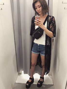 「ニットキャミソール」｜「アイテム（その他）」を使った、exxx24k_maさん（レディース・169cm）の夏コーディネート