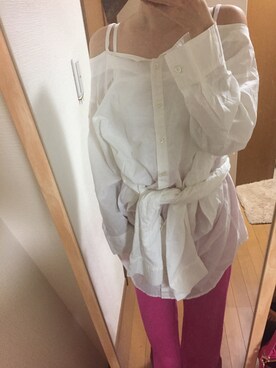 「アイテム（シャツワンピース）」を使った、cotuさん（レディース・162cm・20代）の夏コーディネート