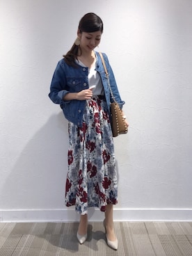 「YECCA VECCA（イェッカヴェッカ）のアイテム（ジャケット/アウター）」を使った、Funatto♡さん（レディース・161cm）の春コーディネート