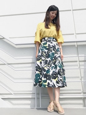 「アイテム（イヤリング、グレー系）」を使った、Funatto♡さん（レディース・161cm）の夏コーディネート