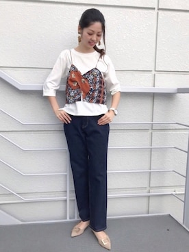 「ビスチェ×デニム」｜Funatto♡さん（レディース・161cm）の夏コーディネート