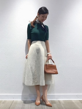 「YECCA VECCA（イェッカヴェッカ）のアイテム（バンダナ/スカーフ）」を使った、Funatto♡さん（レディース・161cm）の秋コーディネート