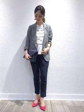 「YECCA VECCA（イェッカヴェッカ）のアイテム（ミリタリージャケット）」を使った、Funatto♡さん（レディース・161cm）の秋コーディネート