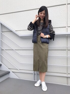 「SUPERGA（スペルガ）のアイテム」を使った、Funatto♡さん（レディース・161cm）の秋コーディネート