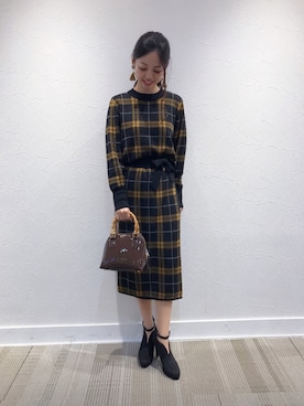 「秋のブラウンスタイル」｜「アイテム（ブーティ）」を使った、Funatto♡さん（レディース・161cm）の秋コーディネート