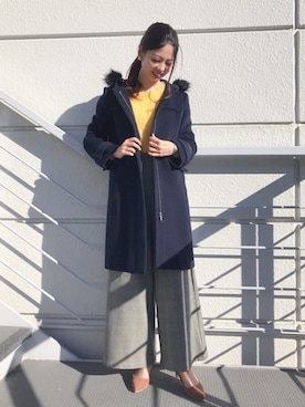 「YECCA VECCA（イェッカヴェッカ）のアイテム（ダウンジャケット/コート）」を使った、Funatto♡さん（レディース・161cm）の秋コーディネート