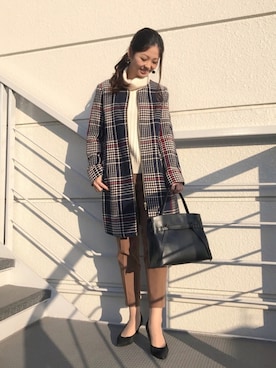 「YECCA VECCA（イェッカヴェッカ）のアイテム（ダウンジャケット/コート）」を使った、Funatto♡さん（レディース・161cm）の秋コーディネート