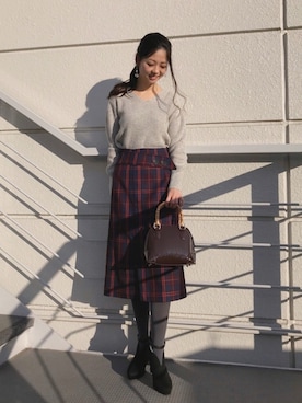 「新年一発目」｜「アイテム（ブーティ）」を使った、Funatto♡さん（レディース・161cm）の冬コーディネート