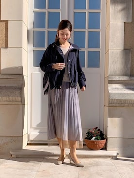 「YECCA VECCA（イェッカヴェッカ）のアイテム（ジャケット/アウター）」を使った、Funatto♡さん（レディース・162cm）の春コーディネート