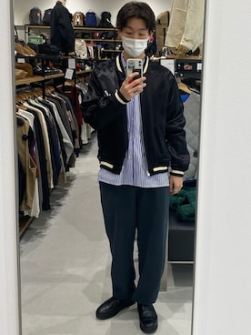 「schott（ショット）のアイテム（スカジャン）」を使った、T.Sさん（メンズ・177cm）の春コーディネート