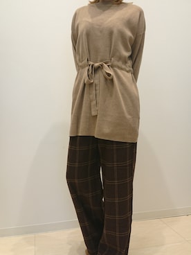 「INTERPLANET（インタープラネット）のアイテム（パンツ）」を使った、堺北花田INTERPLANETさん（レディース・161cm）の秋コーディネート