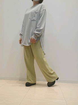 「アイテム（パンツ、イエロー系）」を使った、堺北花田INTERPLANETさん（レディース・152cm）の春コーディネート