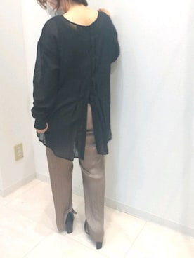 「INTERPLANET（インタープラネット）のアイテム（パンツ）」を使った、堺北花田INTERPLANETさん（レディース・152cm）の春コーディネート