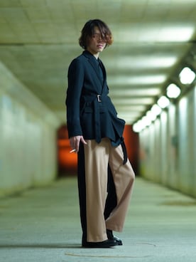 「ETHOSENS（エトセンス）のアイテム（ベルト）」を使った、たぱおなさん（メンズ・170cm）の春コーディネート