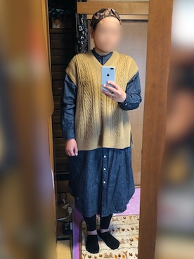 「IRODORI（イロドリ）のアイテム」を使った、まぁこさんさん（レディース・169cm）の秋コーディネート