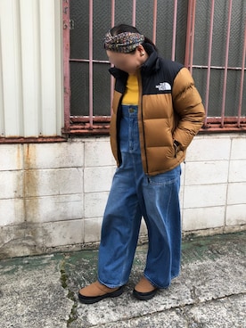 「Rodeo Crowns（ロデオクラウンズ）のアイテム（サロペット/オーバーオール）」を使った、まぁこさんさん（レディース・169cm）の冬コーディネート