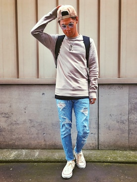 「The Endless Summer（エンドレスサマー）のアイテム（キャップ）」を使った、yuyaさん（メンズ・165cm）の秋コーディネート