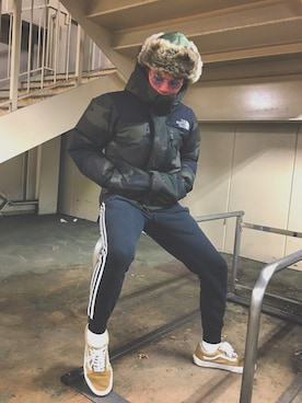 「Alpha Industries（アルファインダストリーズ）のアイテム（キャップ）」を使った、yuyaさん（メンズ・165cm）の冬コーディネート