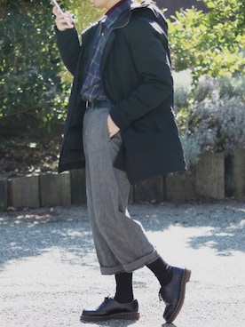 「And A（アンドエー）のアイテム（モッズコート）」を使った、りょうさん（メンズ・170cm）の秋コーディネート