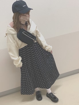 「アパレルスタッフ」｜「アイテム（マウンテンパーカー）」を使った、harukaさん（レディース・146cm）の春コーディネート