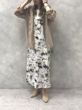 「リブタンクトップ」｜「アイテム（ワンピース/ドレス）」を使った、おしらさん（レディース・160cm）の春コーディネート