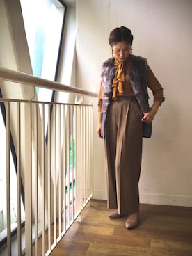 「NARACAMICIE（ナラカミーチェ）のアイテム（パンツ）」を使った、telo2.8さん（レディース・164cm）の秋コーディネート