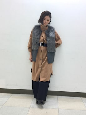 「ナラカミーチェ」｜「アイテム（その他アウター）」を使った、telo2.8さん（レディース・164cm）の冬コーディネート