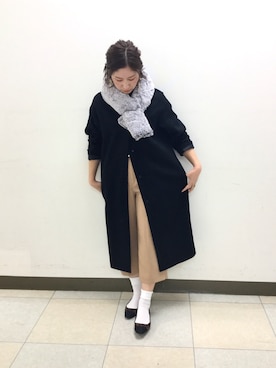 「NARACAMICIE（ナラカミーチェ）のアイテム（ノーカラーコート）」を使った、telo2.8さん（レディース・164cm）の冬コーディネート